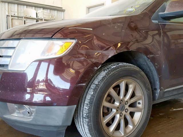 2FMDK38C89BA79274 - 2009 FORD EDGE SEL MAROON photo 9