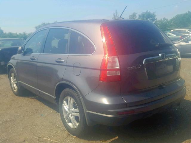 5J6RE4H75AL090144 - 2010 HONDA CR-V EXL SILVER photo 3