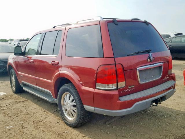 5LMEU88H24ZJ17849 - 2004 LINCOLN AVIATOR RED photo 3