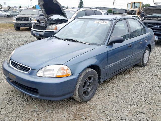 JHMEJ6528VS002363 - 1997 HONDA CIVIC DX BLUE photo 2