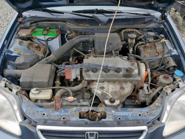 JHMEJ6528VS002363 - 1997 HONDA CIVIC DX BLUE photo 7