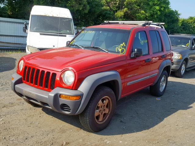 1J4GL48K03W551947 - 2003 JEEP LIBERTY SP RED photo 2