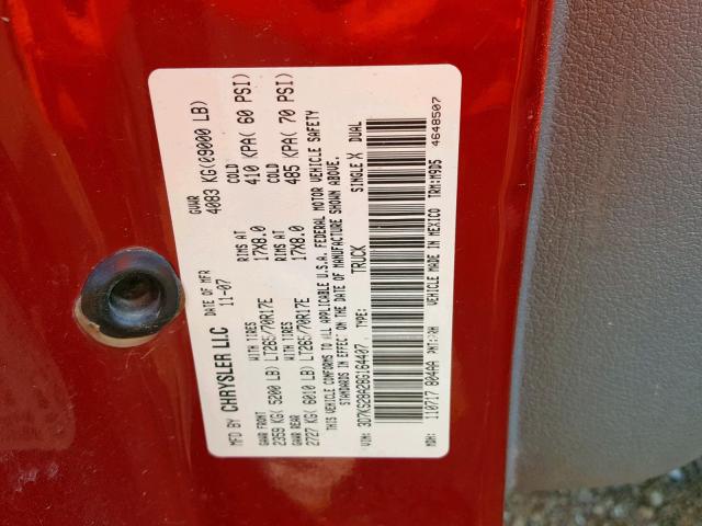 3D7KS28A28G164407 - 2008 DODGE RAM 2500 S Qırmızı foto 10