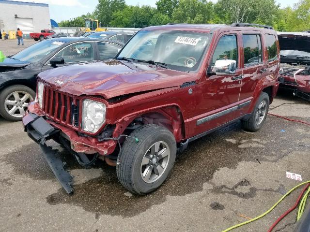 1J8GN28K68W144137 - 2008 JEEP LIBERTY SP RED photo 2