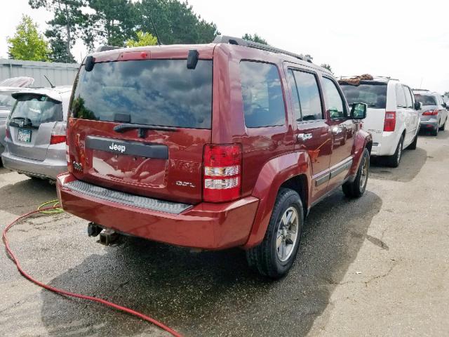 1J8GN28K68W144137 - 2008 JEEP LIBERTY SP RED photo 4