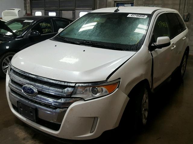 2FMDK4JC7DBE37876 - 2013 FORD EDGE SEL WHITE photo 2