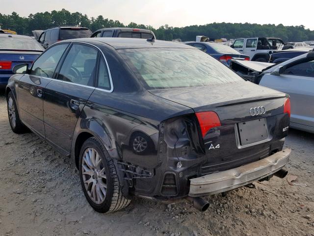 WAUAF78E18A153324 - 2008 AUDI A4 2.0T BLACK photo 3