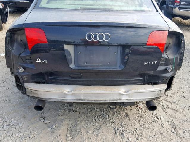 WAUAF78E18A153324 - 2008 AUDI A4 2.0T BLACK photo 9