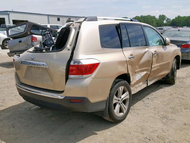 5TDYK3EH1DS096382 - 2013 TOYOTA HIGHLANDER GOLD photo 4