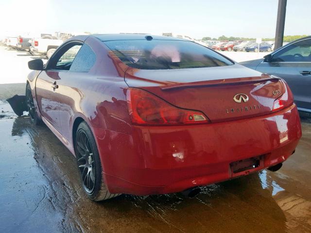 JNKCV64E08M108404 - 2008 INFINITI G37 BASE RED photo 3