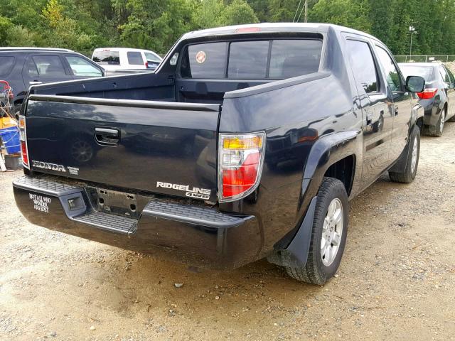 2HJYK16576H548910 - 2006 HONDA RIDGELINE BLACK photo 4