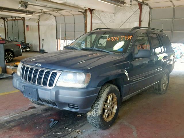 1J4GW48S92C234384 - 2002 JEEP GRAND CHER BLUE photo 2