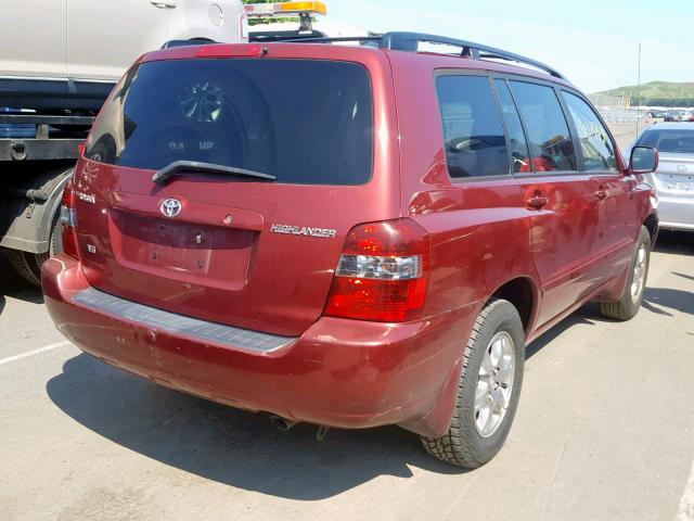 JTEDP21A350080171 - 2005 TOYOTA HIGHLANDER BURGUNDY photo 4