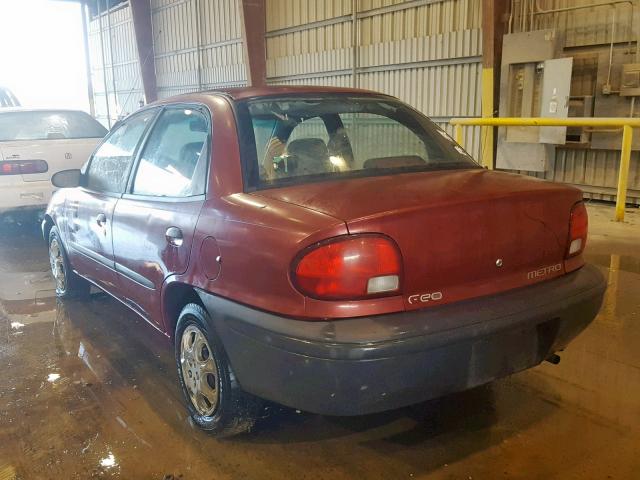 2C1MR529XT6754080 - 1996 GEO METRO BASE MAROON photo 3