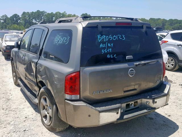 5N1BA08A37N722302 - 2007 NISSAN ARMADA SE TAN photo 3