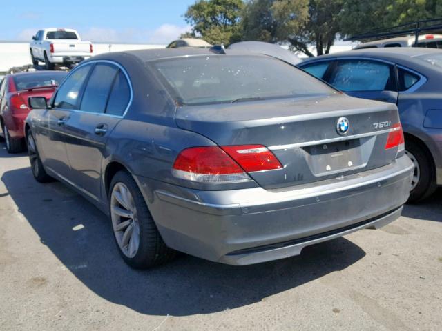 WBAHL835X7DT08745 - 2007 BMW 750 I CHARCOAL photo 3