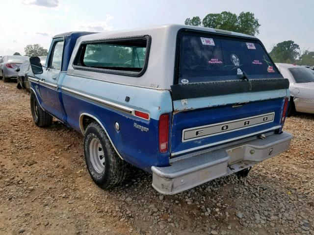 F10YNW00284 - 1975 FORD F100 BLUE photo 3