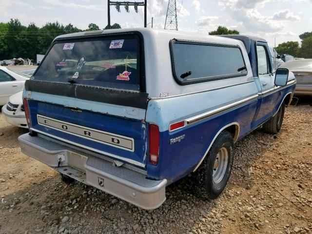 F10YNW00284 - 1975 FORD F100 BLUE photo 4