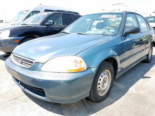 1HGEJ662XTL037995 - 1996 HONDA CIVIC DX BLUE photo 2