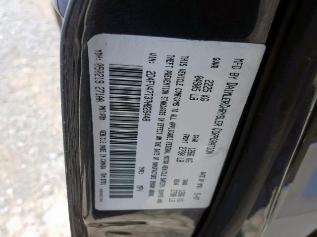 2D4FV47T37H826448 - 2007 DODGE MAGNUM SE BLUE photo 10