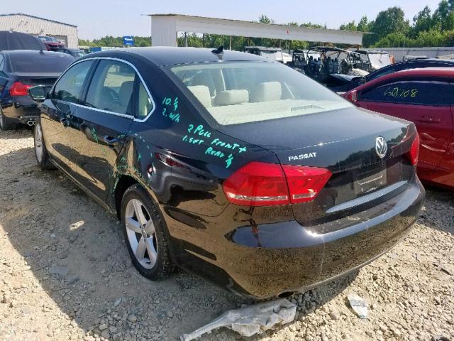 1VWBH7A38DC135425 - 2013 VOLKSWAGEN PASSAT SE BLACK photo 3