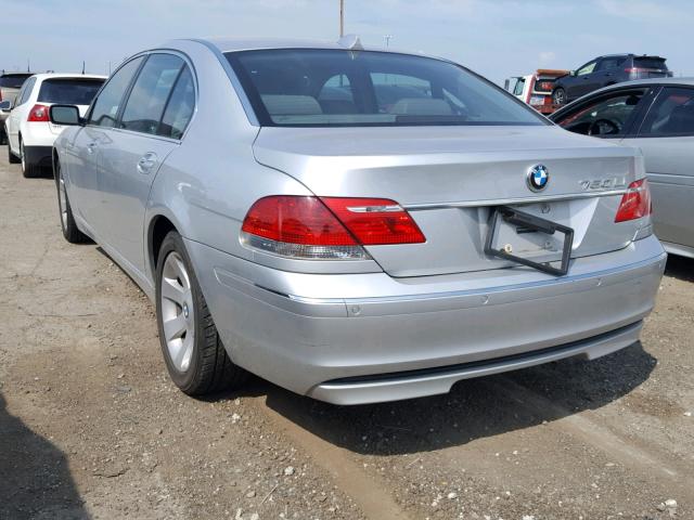 WBAHN83507DT69807 - 2007 BMW 750 SILVER photo 3