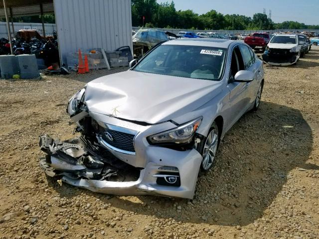 JN1AV7ARXFM850394 - 2015 INFINITI Q50 HYBRID SILVER photo 2