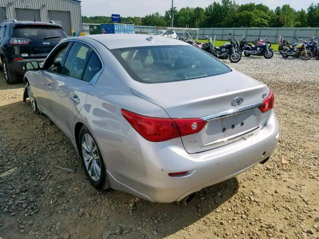 JN1AV7ARXFM850394 - 2015 INFINITI Q50 HYBRID SILVER photo 3