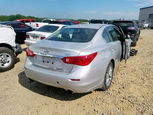 JN1AV7ARXFM850394 - 2015 INFINITI Q50 HYBRID SILVER photo 4