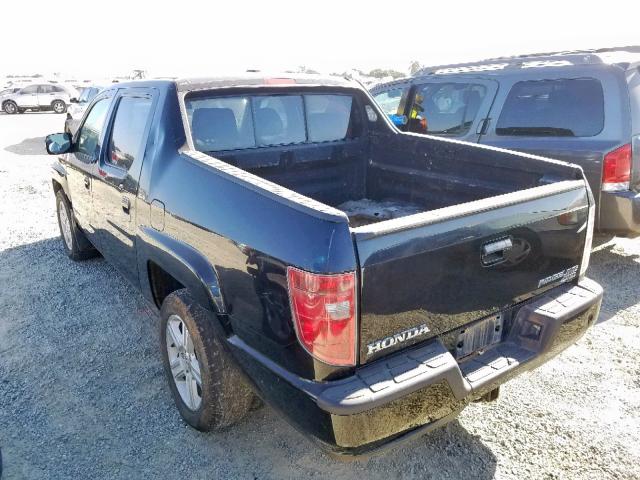 5FPYK1F52BB452758 - 2011 HONDA RIDGELINE BLACK photo 3