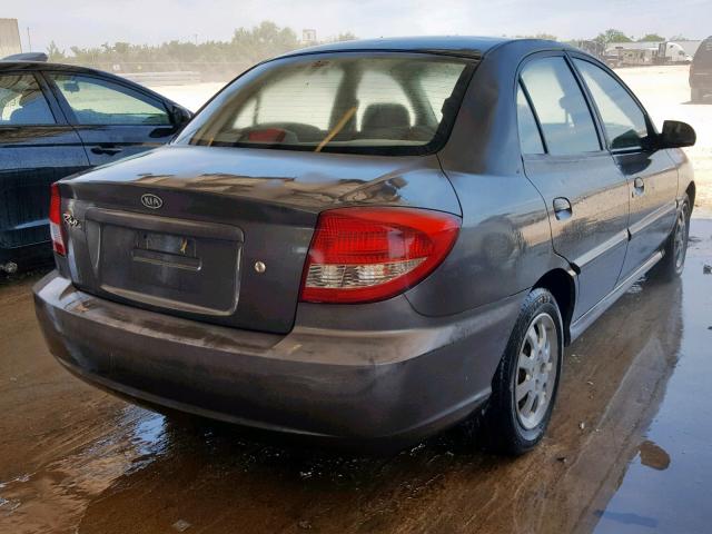 KNADC125336281698 - 2003 KIA RIO GRAY photo 4