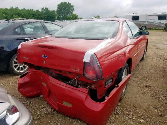 2G1WW12E849272291 - 2004 CHEVROLET MONTE CARL RED photo 4