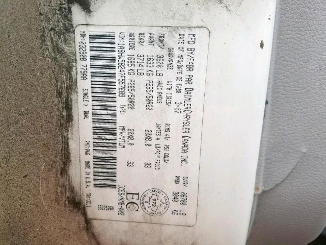 1A8HW58247F557689 - 2007 CHRYSLER ASPEN LIMI WHITE photo 10