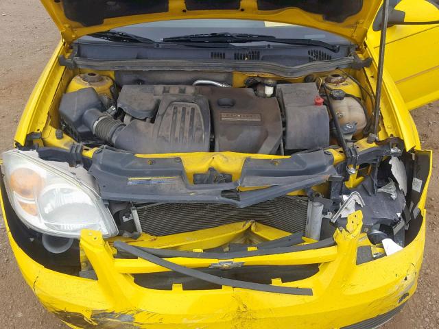 1G1AL15F377211122 - 2007 CHEVROLET COBALT LT YELLOW photo 7