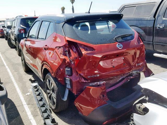 3N1CP5CU6KL513704 - 2019 NISSAN KICKS S RED photo 3