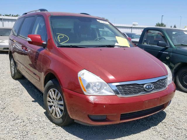 KNDMG4C77C6476518 - 2012 KIA SEDONA LX RED photo 1