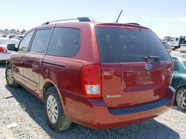 KNDMG4C77C6476518 - 2012 KIA SEDONA LX RED photo 3