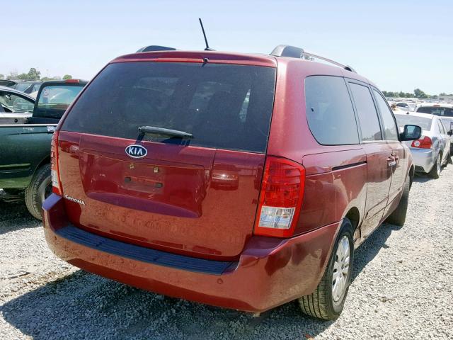 KNDMG4C77C6476518 - 2012 KIA SEDONA LX RED photo 4