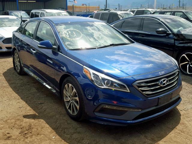 5NPE34AF8FH102603 - 2015 HYUNDAI SONATA SPO BLUE photo 1