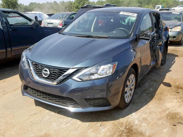 3N1AB7AP8GY319670 - 2016 NISSAN SENTRA S BLUE photo 2