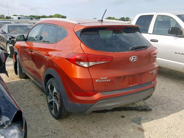 KM8J3CA23GU131953 - 2016 HYUNDAI TUCSON LIM ORANGE photo 3