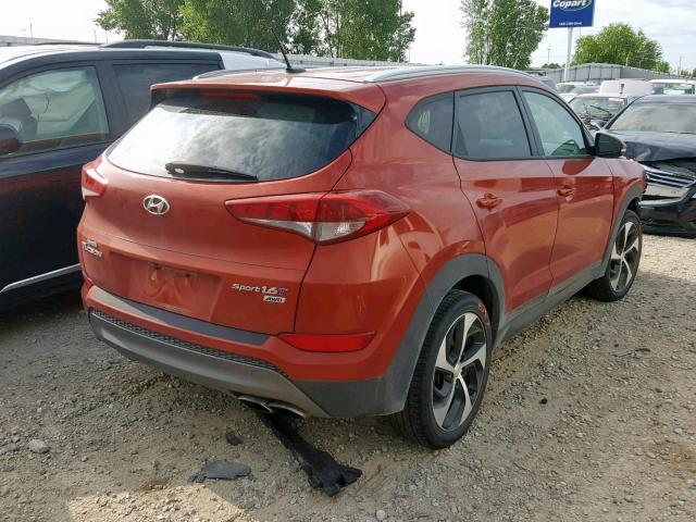 KM8J3CA23GU131953 - 2016 HYUNDAI TUCSON LIM ORANGE photo 4