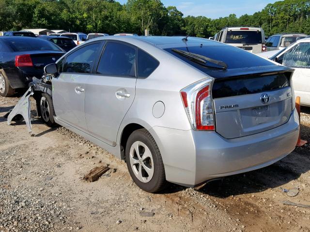 JTDKN3DU3C5378118 - 2012 TOYOTA PRIUS SILVER photo 3