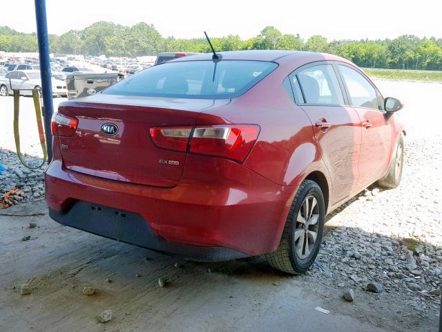 KNADN4A34G6569831 - 2016 KIA RIO EX BURGUNDY photo 4