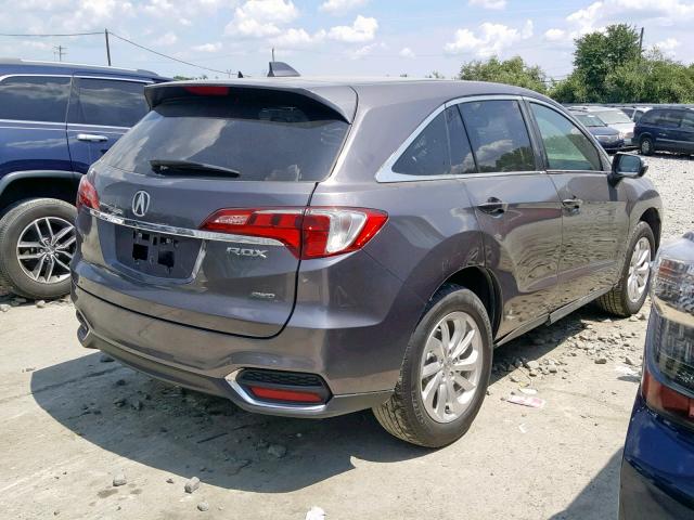 5J8TB4H57JL013117 - 2018 ACURA RDX TECHNO GRAY photo 4