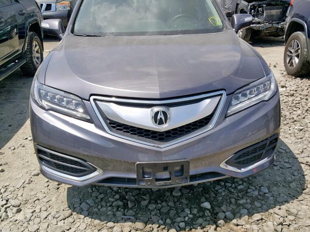 5J8TB4H57JL013117 - 2018 ACURA RDX TECHNO GRAY photo 9