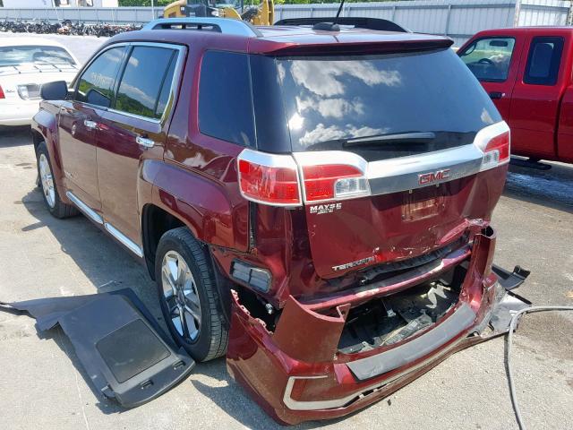 2GKFLVEK9G6309268 - 2016 GMC TERRAIN DE BURGUNDY photo 3