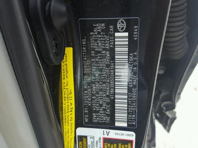 4T1BK3DB5CU461641 - 2012 TOYOTA AVALON BAS Qara foto 10