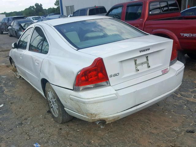 YV1RS612352468685 - 2005 VOLVO S60 WHITE photo 3