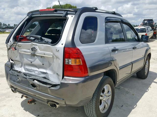 KNDJE723887465229 - 2008 KIA SPORTAGE E SILVER photo 4